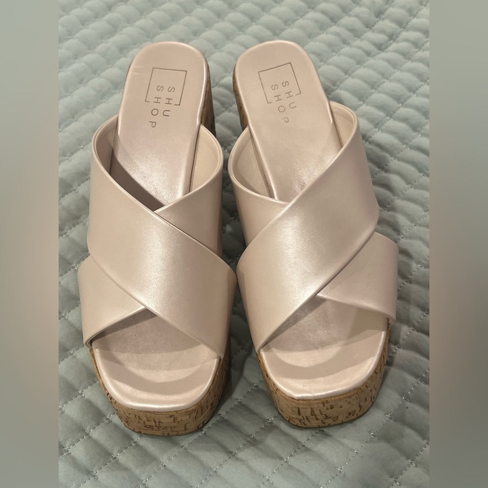 ShuShop Women's Elegant pearl color Wedges